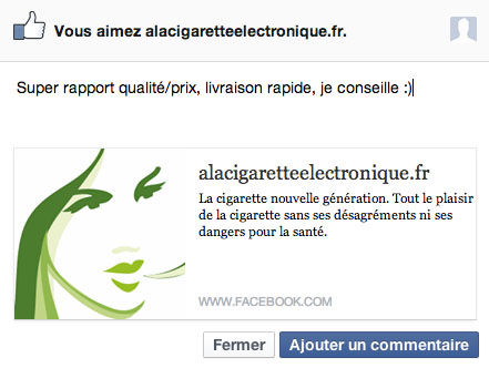 pop-up Facebook like alacigaretteelectronique.fr